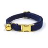 Coleira de gato para animais de estimação gravura anti-perda ajustável britânico curto bonito curto azul gato sino pescoço colarinho rosa ouro fivela