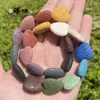 Piedra Volcánica Colorida Corazón de Melocotón Grande Corazón Colgante Cuentas Sueltas Semiacabado DIY Accesorios para Joyería Hecha a Mano con Cuentas