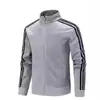 Sudadera Deportiva Casual de Talla Grande con Tres Rayas Primavera y Otoño Chaqueta de Color Sólido Moda Trendy Versátil Top de Cuello Alto