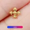 Pendientes de Aleación de Titanio F136 Cruz de Cuervo 0.9 Dientes Rosca Interna Clavo para Hélice Auricular Clavo para Labio Cuerpo de Titanio G23 Joyería para Perforaciones