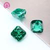 5A Corte Flor de Hielo Esmeralda Zircón Gema Artificial Sintética Cuadrada Biselada Zirconio Verde Piedra Nudista Joyería Piedra Incrustada