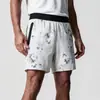 Shorts Casuais Esportivos Americanos de Verão Masculino Camada Única Tecido Secagem Rápida Cor Sólida Corrida Fitness Acima do Joelho