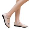 Zapatos de Velcro de Una Pieza para Mujer, Tacón de Cuña, Zapatos para Madre de Mediana Edad y Anciana, Boca Baja, Tacón Bajo, Casual, Color Puro, Zapatos de Goma
