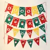 Bandeira de Puxar de Natal Bandeira Pendurada Feltro Festa de Natal Bandeirola de Letras Bandeira Pendurada Tecido Não Tecido Decoração de Natal Banner de Flor de Puxar