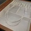 Conjunto de Brincos e Colar de Fragmentos Geométricos Prateados de Verão, Corrente de Clavícula de Luxo Leve de Alta Qualidade, Acessório de Pescoço Versátil Simples e Fashion para Mulheres
