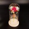 Dia dos Namorados Chinês Presente Criativo Caixa de Presente Rosa Dourada Presente de Aniversário para Namorada Tampa de Vidro Flor de Folha de Ouro Presente Comemorativo de Natal