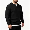 Suéter de punto para hombre transfronterizo otoño/invierno 2026, con diseño de dos piezas simulado, en estilo relajado y casual, disponible para venta al por mayor