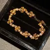 Pulsera de Zirconia Estilo Palacio Vintage Iris Pulsera de Moda Exquisita Versátil Pulsera de Lujo Ligero Gama Alta Ajustable
