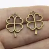 24x 17mm 1.2g multicolor joyería DIY accesorios al por mayor flores y árboles trébol de cuatro hojas colgante