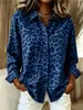 2026 Estilo Europeu Estação Independente Transfronteiriça Moda Feminina Manga Longa Estampa de Leopardo Solto Camisa Top Feminino Elegante