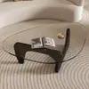 Mesa de centro de cristal, mesa de centro creativa y moderna para sala de estar, adecuada para apartamentos pequeños, mesa pequeña minimalista moderna de lujo ligero