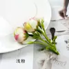 Cuerda de flor de capullo de té mini simulada de 3 puntas, accesorio para el cabello DIY, material para corona, accesorios, fotografía del hogar, arte floral, accesorios de flores artificiales