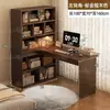Mesa de Canto para Uso Doméstico, Mesa de Estudo, Penteadeira de Quarto para Meninas, Estante Integrada, Mesa de Computador de Canto em L para Escritório