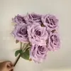 Tela Recubierta de Alta Gama 7 Cabezas Rosa Diamante Flor Artificial Hogar Boda Ramo Flor Falsa Exportación Amazon Mayorista