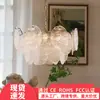 Estilo Japonês Nórdico Estilo Francês Sala de Estar Simples Meio Antigo Vidro Cristal Lustre Luxo Leve Italiano Quarto Principal Sala de Jantar Luminárias