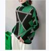 Suéter de Cuello Alto a Rayas para Mujer Suéter Holgado de Moda Suéter Básico de Punto Otoño e Invierno 2022 Nuevo Estilo Top de Moda para Mujer