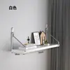 Estante de almacenamiento de pared sin perforaciones, partición de pared montada en la pared junto a la cama, decoración de pared para sala de estar, estante para router, estantería de pared