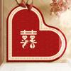 Felpudo de Entrada Festivo para Recién Casados con Forma Especial Felpudo de Entrada Fuera de la Puerta Alfombra para Pies de Entrada Puerta Roja Práctico y Resistente a las Manchas
