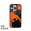 Venta al por mayor de fundas de teléfono de dibujos animados de gatos en naranja y negro contrastantes para iPhone 18 Pro Max, con una carcasa de cristal apta para la piel para Apple 15