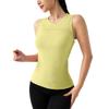 Fitness Feminino Regata de Yoga Fina de Secagem Rápida Elástica Modeladora Aparência Emagrecedora Treino de Corrida Roupa Externa Sem Mangas Top Esportivo Verão