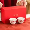 Juego de Caja de Regalo de Taza de Té de Cerámica para Riqueza Inmediata, Regalos de Cumpleaños y Año Nuevo, Recuerdos de Fiesta de Alta Gama, Regalos para Personas Mayores