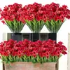 Decoração de Casamento Amazon Flores Artificiais Roxas Arranjo de Flores para Guia de Estrada Plantas Verdes Artificiais Display de Arte com Flores de Plástico