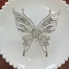 Pinza para el Cabello de Mariposa Plateada para Mujer, Estilo de Alta Gama, Pasador para la Parte Trasera de la Cabeza, Pinza de Tiburón, Accesorio para el Cabello Semirecogido, Pasador