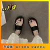 Sandalias de Chancla Antideslizantes Gruesas de Estilo Hada con una Sola Tira y Pedrería para Usar en Exteriores 2025 Nuevas Sandalias de Verano para Mujer