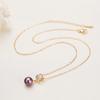 Joyería de Perlas Edison Moradas al Por Mayor en Vivo Regalo Cobre Chapado en Oro Zircón Perla de Agua Dulce Collar con Colgante Mujer