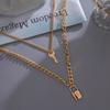 Europeu e Americano Transfronteiriço Multi-camada Colar Feminino Criativo Retro Simples Oito Mang Star Lock Pingente Colar de Corrente Grossa