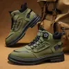 Sapatos Masculinos Outono 2025 Novas Botas Martin de Cano Alto Estilo Britânico Retro Solado Grosso Sapatos de Trabalho Botas Curtas Casuais