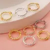 Anillo de Cobre Chapado en Oro de 18 Quilates con Cuentas Retorcidas de Alta Retención de Color Hebilla de Cuentas de Doble Agujero Accesorios para Pulseras Collares DIY