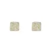 Brincos Quadrados de Diamante Inteiro, Brincos Quadrados Pequenos de Diamante Brilhante, Alto Padrão, Luxo Acessível, Insta, Pequenos, Exquisitos, Design de Nicho