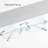 Armazones de Gafas Sin Montura de Titanio Puro Estilo Business Casual, Gafas para Hombre con Corte de Diamante, con Lentes Graduadas Listas