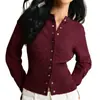 Suéter para Mujer 2026 de Gama Alta para Primavera y Otoño Cardigan de Punto Transfronterizo de Manga Larga Ajustado Suéter Base de Punto Cardigan