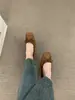 Zapatos de noche de estilo francés con tacón bajo y lazo, versátiles para ir al trabajo, zapatos tipo abuela de cuero suave, bailarinas sin cordones para mujer