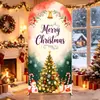 Decoración de Foto de Portada de Arco Navideño Cubierta de Tela Elástica de Seda de Leche Engrosada Cubierta de Puerta de Arco Personalizada para Fiesta Festiva