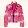 Chaqueta de solapa lavada popular de otoño e invierno de estación independiente transfronteriza europea y americana, chaqueta de mujer de uniforme de béisbol de pana con lentejuelas