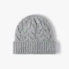 Gorro de punto para hombre y mujer, otoño e invierno, mezcla de lana y acrílico, con borde enrollado, a prueba de viento, cálido y plegable, adecuado para ir al trabajo