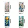 Película Eletrostática Fosca para Vidro Floral Transfronteiriça Adesivos de Janela Pintados com Rosa e Lírio Película Translúcida para Vidro de Planta