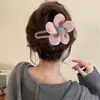 Pinza plana para el cabello que no lastima la parte posterior de la cabeza, adecuada para mujeres con cabello fino, pinza de cocodrilo elegante y exquisita, pasador versátil