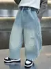 Jeans de Mezclilla para Niños Primavera y Otoño 2026 Nuevo Estilo Coreano Pantalones Casuales Elegantes de Moda para Niños Pantalones para Bebé para Exportación