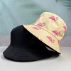 Nuevo Sombrero de Pescador con Estampado de Flamenco para Comercio Exterior Estilo Europeo y Americano Unisex Moda Exterior Calle Protección Solar Sombrero para el Sol Tendencia