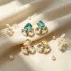Pendientes geométricos irregulares coloridos de diseño de nicho nuevo, únicos y simples, pendientes para mujer elegantes y versátiles