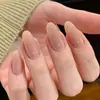 Novas Unhas Usáveis Puras Feitas à Mão 2025, Adesivos de Manicure Nude Estilo Huafei de Alta Qualidade, Adesivos de Unhas Postiças Amêndoa