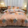 Colección nueva 2026: Juego de ropa de cama de cuatro piezas, 100% algodón, engrosado, cepillado y estampado, que incluye una funda de edredón, una sábana plana y una sábana ajustable