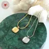 Collar de encaje cuadrado geométrico con personalidad de estilo francés, cadena de clavícula para fiesta de niñas, joyería de acero de titanio del mismo estilo