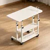 Mesa de noche móvil Dormitorio Mesa pequeña Escritorio simple para computadora Hogar Estudiante Perezoso Levantar Mesa de cama Mesa pequeña de noche Tablero