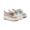 Zapatos Blancos con Lazo de Pedrería Moda para Mujer Zapatos de Plataforma Verano Nuevos Estilo Universitario Cómodos Versátiles Zapatos Deportivos Casuales