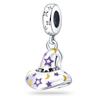 Comércio exterior quente atacado engraçado personalidade Halloween Lua bruxo Abóbora mágica chapéu vassoura pingente cobre prata banhada